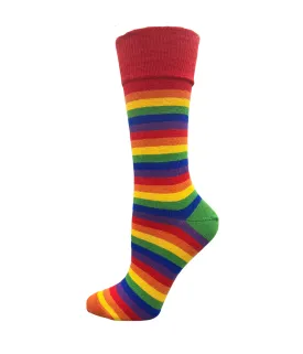 Rainbow Stripes Crew Socks - Australian Made