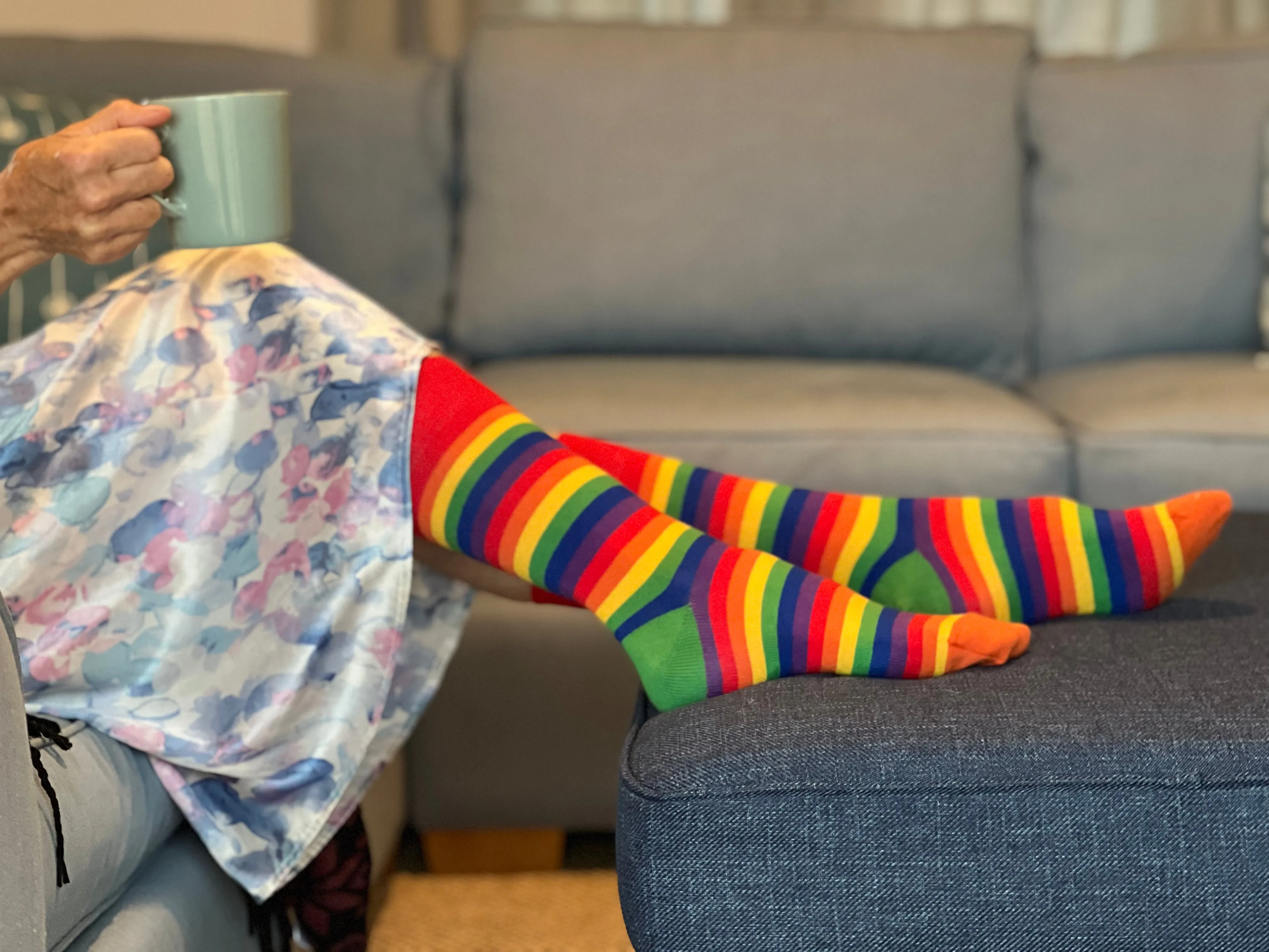 Rainbow Stripes Crew Socks - Australian Made