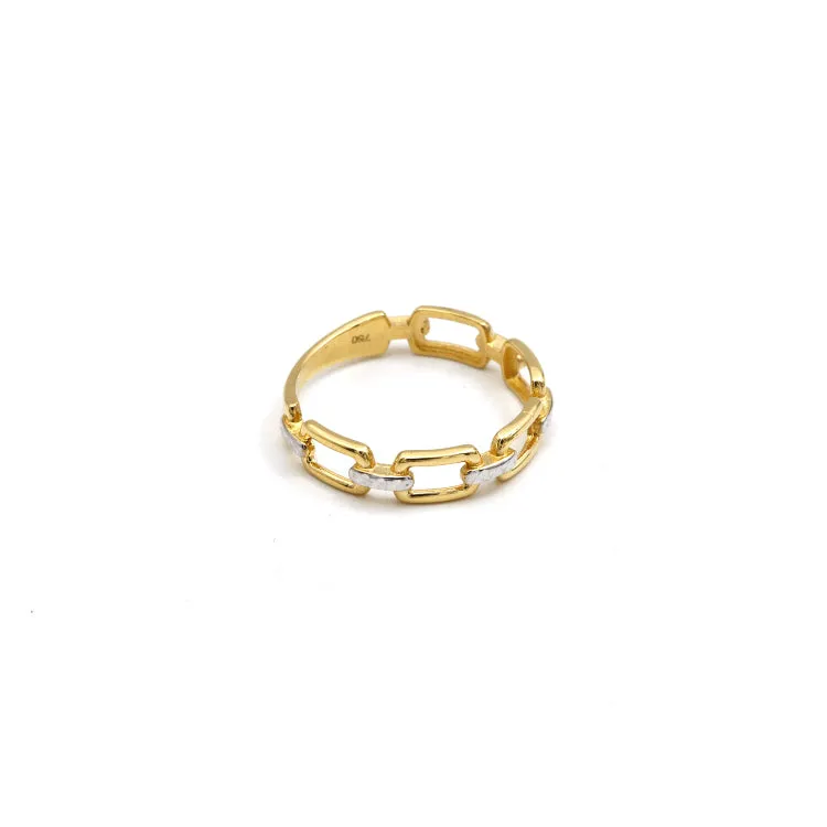 Real Gold 2 Color Paper Clip Ring (Size 9.5) - Model 7095-YW R2547