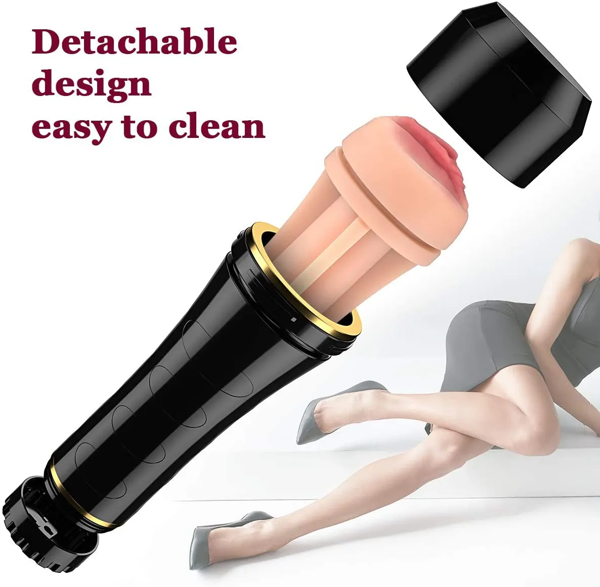 Realistic Vagina Pocket Pussy, Handsfree Fleshlight, Vacuum Suction Masturbator