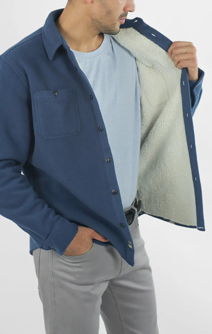 Sherpa Bonded Polar Fleece Shirt Jacket