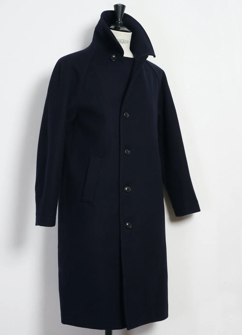 SIGURD | Long Lined Wool Coat | Solid Blue