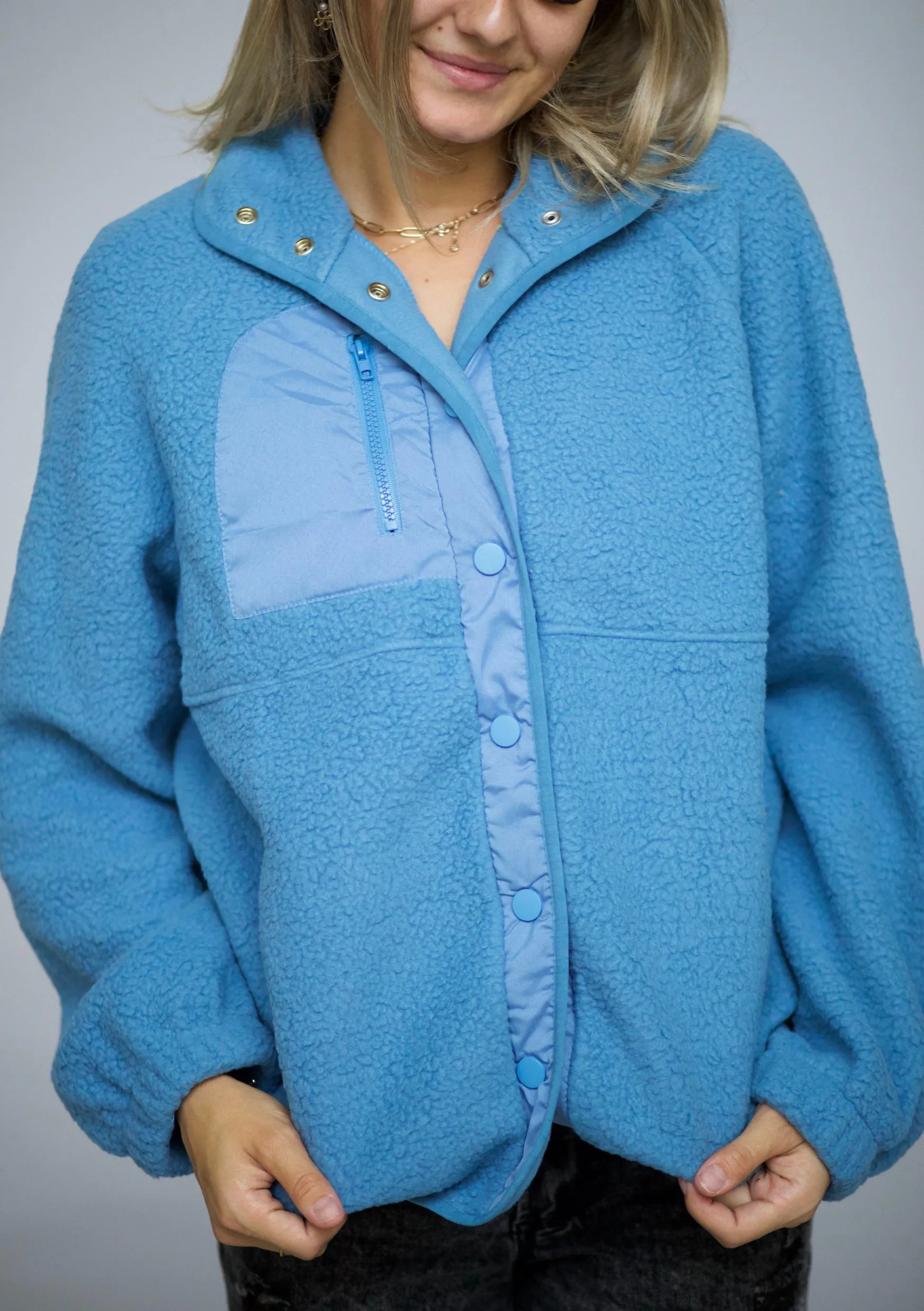 Suddenly Warm Fleece in Blue