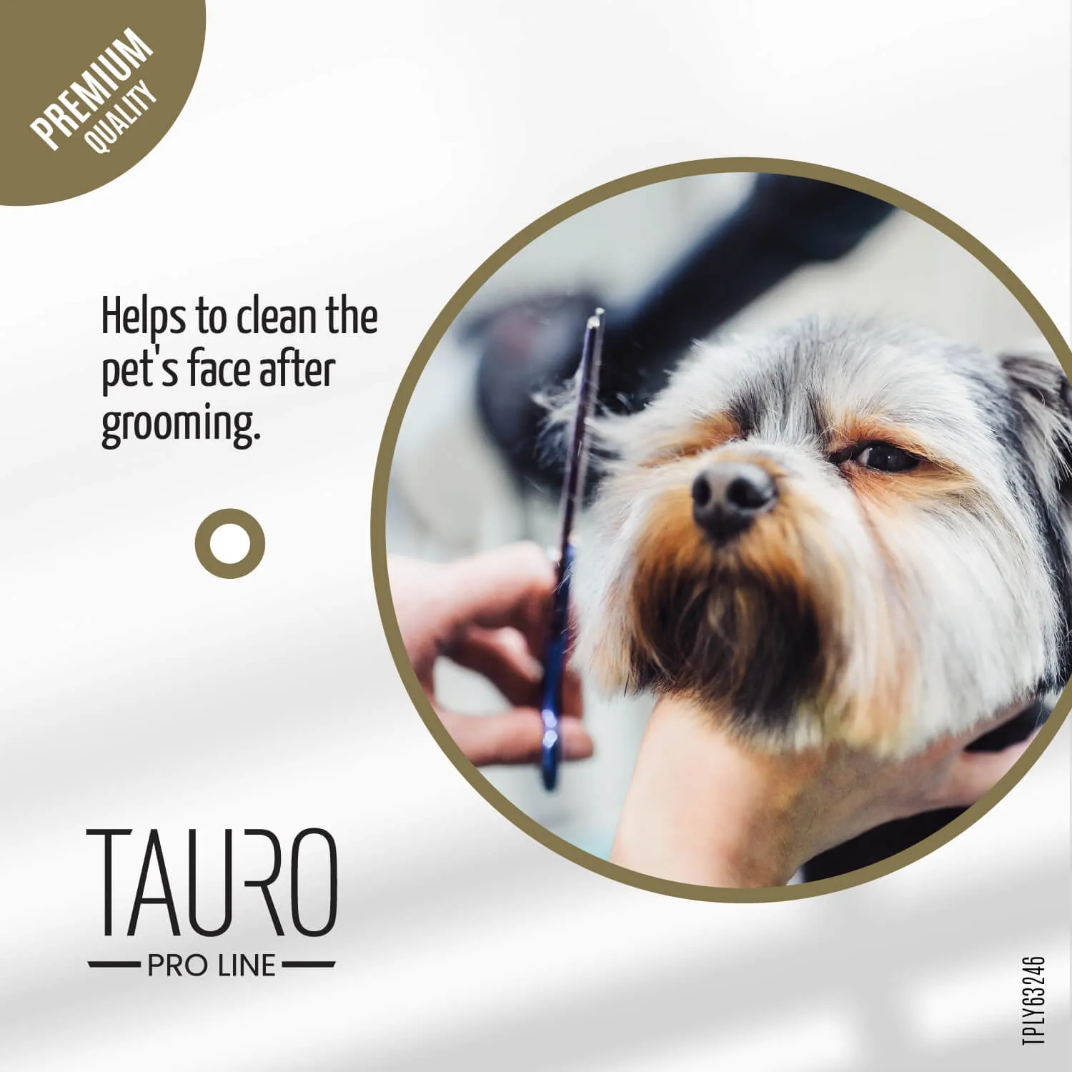 Tauro Pro Line Prestige Wooden Dog & Cat Powder Brush With Wool Bristles Ergonomic Multipurpose Grooming Tool