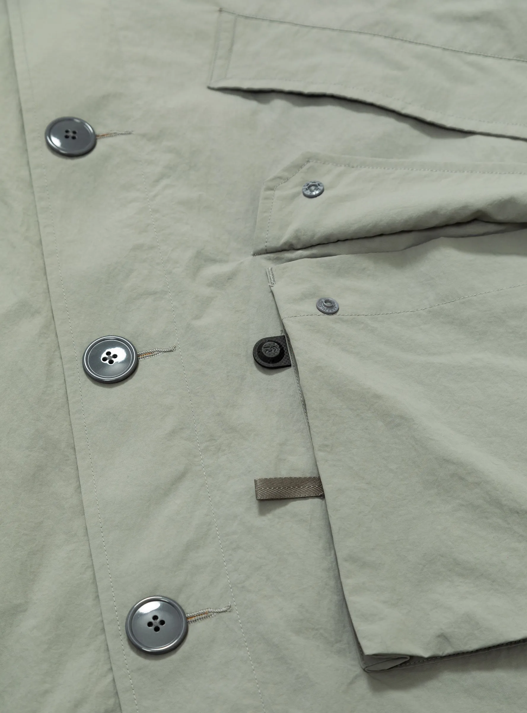 Tech Mil Reversible Overcoat Light Grey & Camel