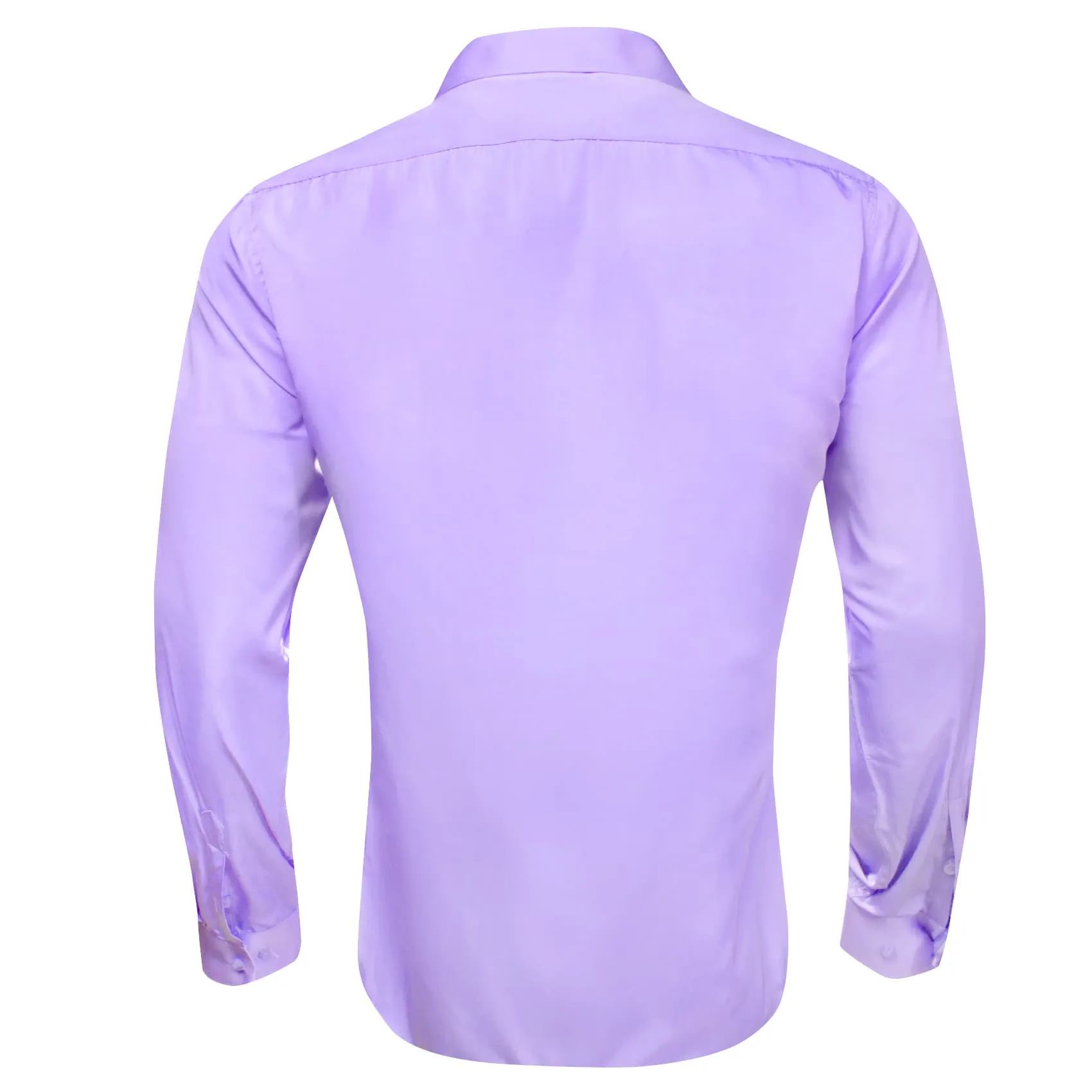 Ties2you Business Shirts Lavender Purple Solid Splicing Silk Mens Button Down Long Sleeve Shirt