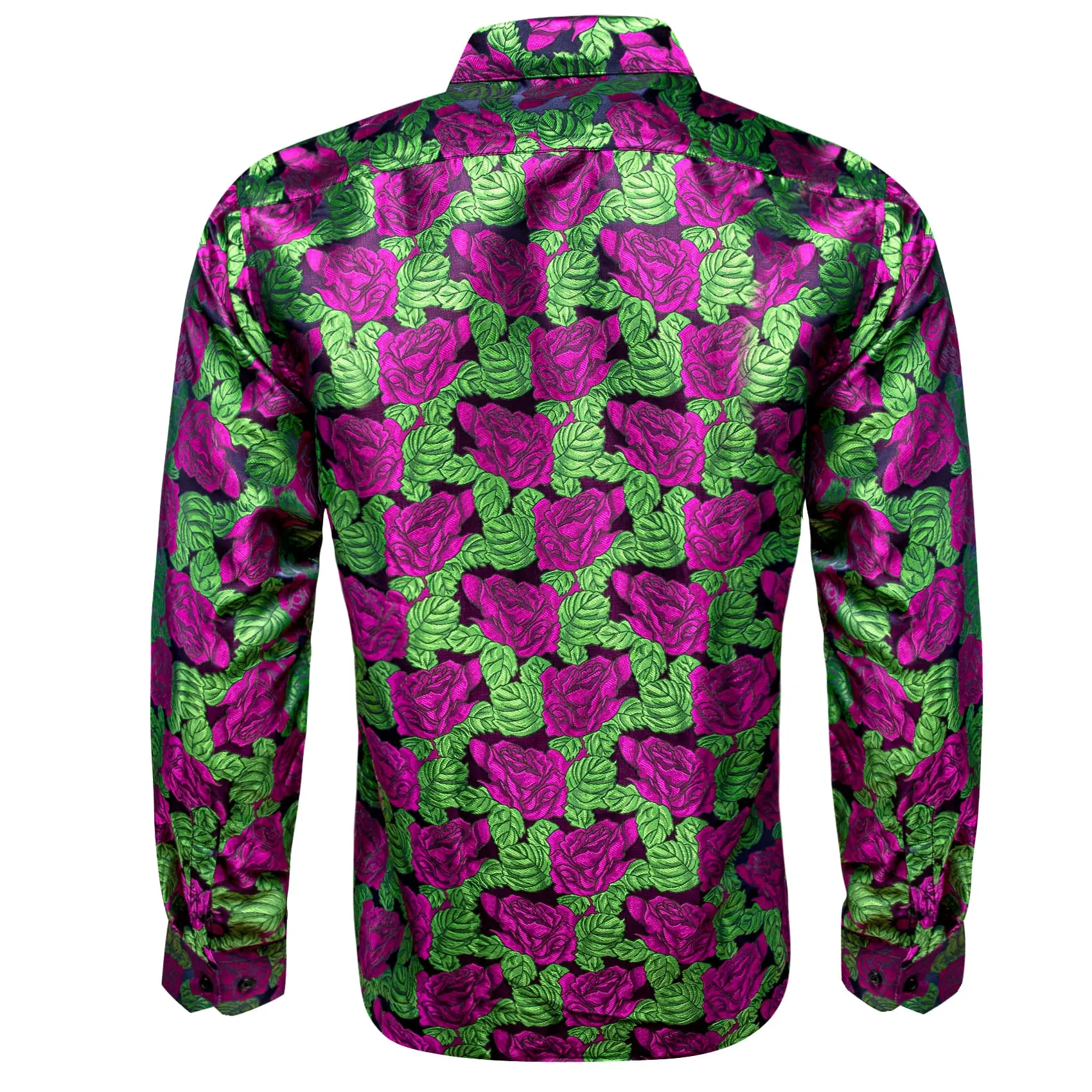 Ties2you Casual Shirt Green Purple Rose Floral Long Sleeve Button Up Shirts for Men Wedding