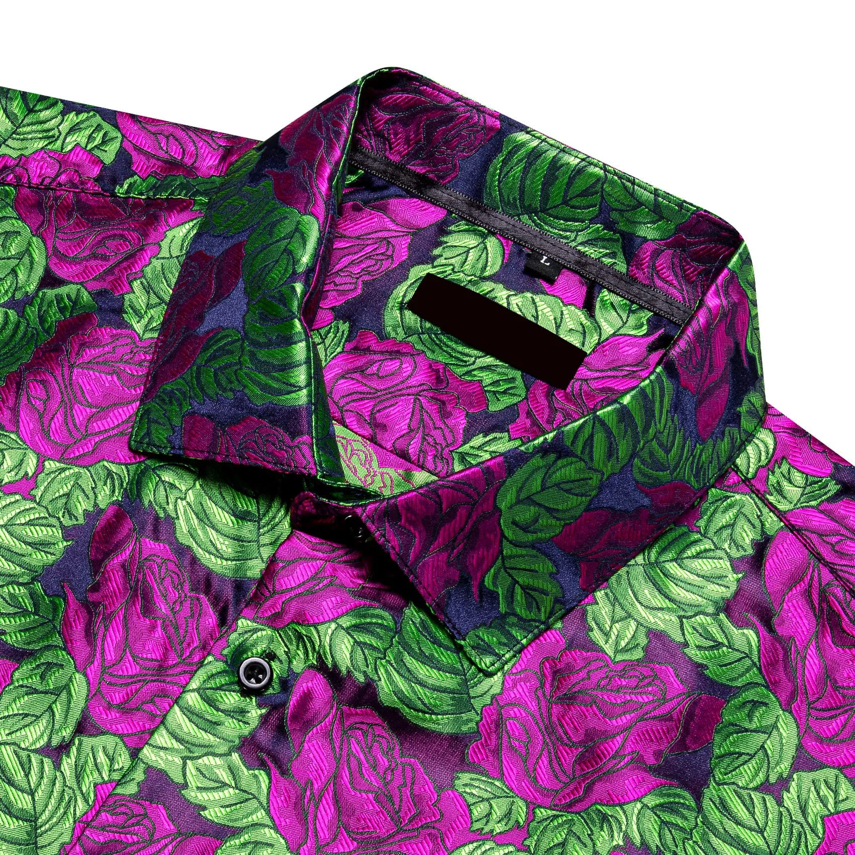 Ties2you Casual Shirt Green Purple Rose Floral Long Sleeve Button Up Shirts for Men Wedding