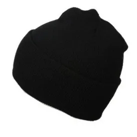 TopHeadwear New Black Solid Winter Long Beanie