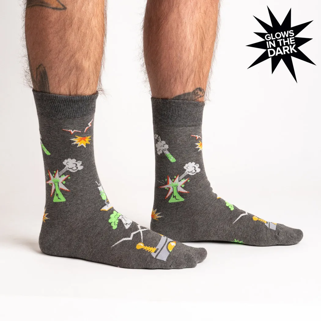 Weird Science Men's Crew Socks - Glow in the Dark