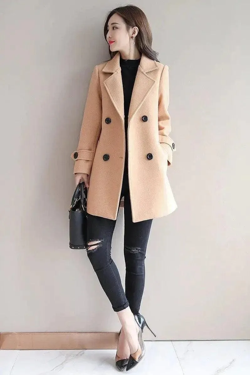 Wool jackets, medium and long cardigans, fashion splicing